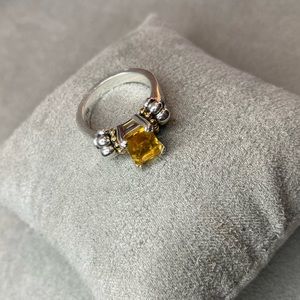 LAGOS SMALL EMERALD-CUT CITRINE RING